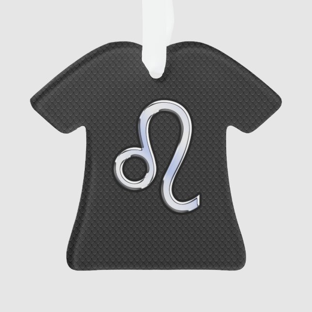 Chrome Like Leo Zodiac Sign on snake skin Ornament (Front)