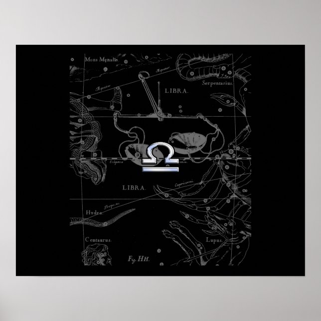 Chrome like Libra Zodiac Sign on Hevelius (Front)