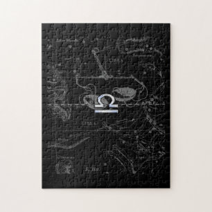 Chrome like Libra Zodiac Sign on Hevelius Jigsaw Puzzle