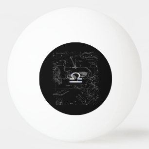 Chrome like Libra Zodiac Symbol on Hevelius Ping Pong Ball