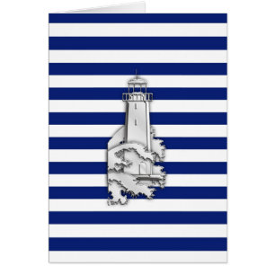 Chrome Like Lighthouse on Nautical Stripes