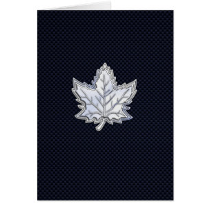 Chrome Like Maple Leaf Carbon Fibre Print