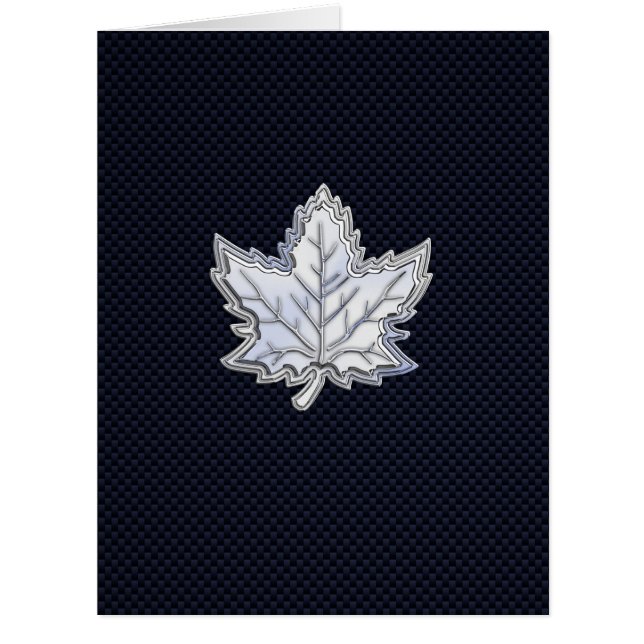 Chrome Like Maple Leaf Carbon Fibre Print (Front)