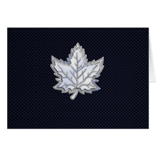 Chrome Like Maple Leaf Carbon Fibre Print