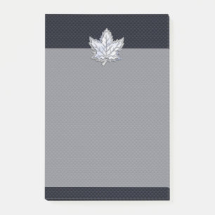 Chrome Like Maple Leaf Carbon Fibre Print Post-it Notes