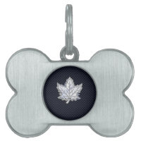 Chrome Like Maple Leaf on Carbon Fibre black