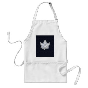 Chrome Like Maple Leaf on Carbon Fibre black Standard Apron