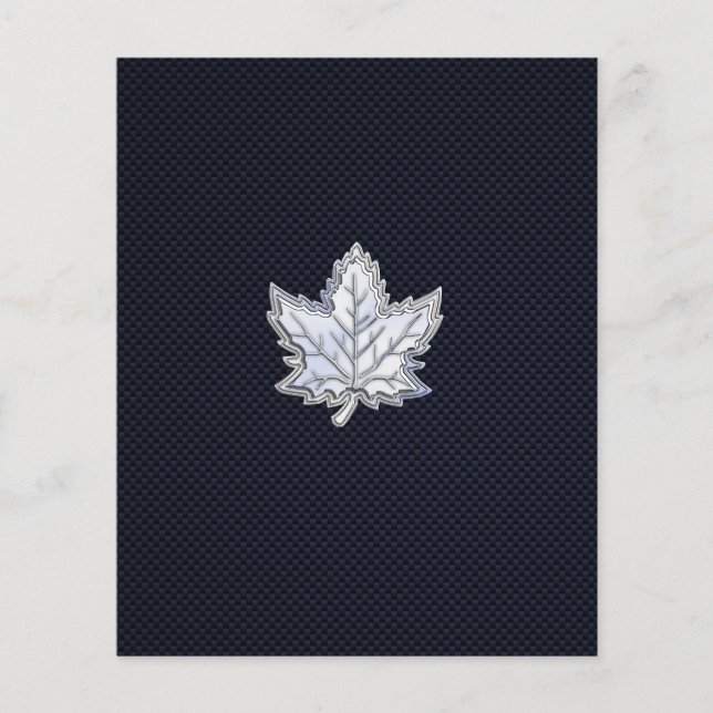 Chrome Like Maple Leaf on Carbon Fibre Print Flyer (Front)