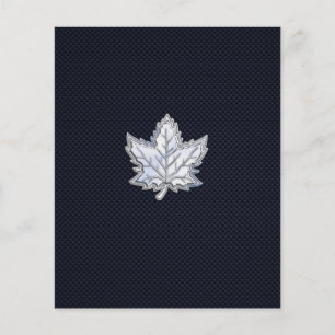 Chrome Like Maple Leaf on Carbon Fibre Print Flyer