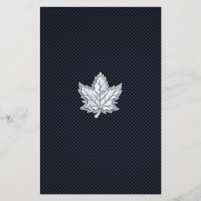 Chrome Like Maple Leaf on Carbon Fibre Print Flyer (Front)