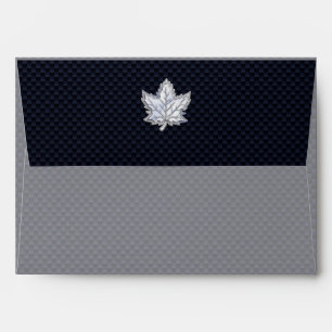 Chrome Like Maple Leaf on Carbon Fibre style Envelope