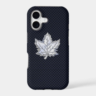 Chrome Like Maple Leaf on Carbon Fibre Stylish
