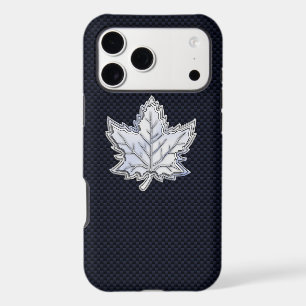 Chrome Like Maple Leaf on Carbon Fibre Stylish