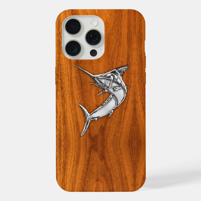 Chrome Like Marlin on Teak Decor iPhone Case (Back)