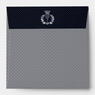 Chrome like on Carbon Fibre Print Scottish Thistle Envelopes