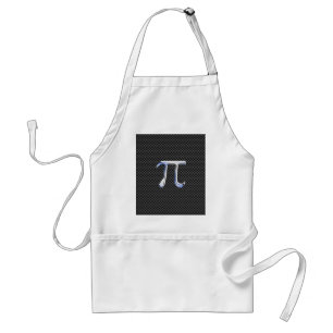 Chrome Like Pi Symbol in Carbon Fibre Style Standard Apron