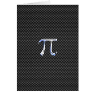 Chrome Like Pi Symbol on Carbon Fibre Print