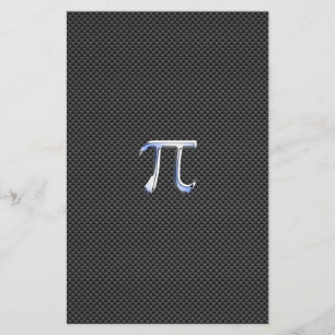 Chrome Like Pi Symbol on Carbon Fibre Print Flyer