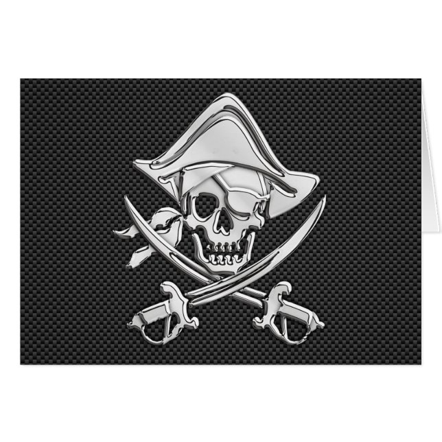 Chrome Like Pirate on Black Carbon Fibre (Front Horizontal)