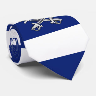 Chrome like Pirate on Nautical navy blue Stripes Tie