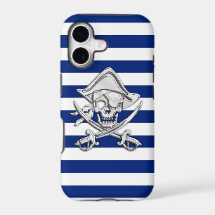 Chrome Like Pirate on Nautical Stripes Decor