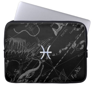 Chrome like Pisces Zodiac Sign on Hevelius Laptop Sleeve