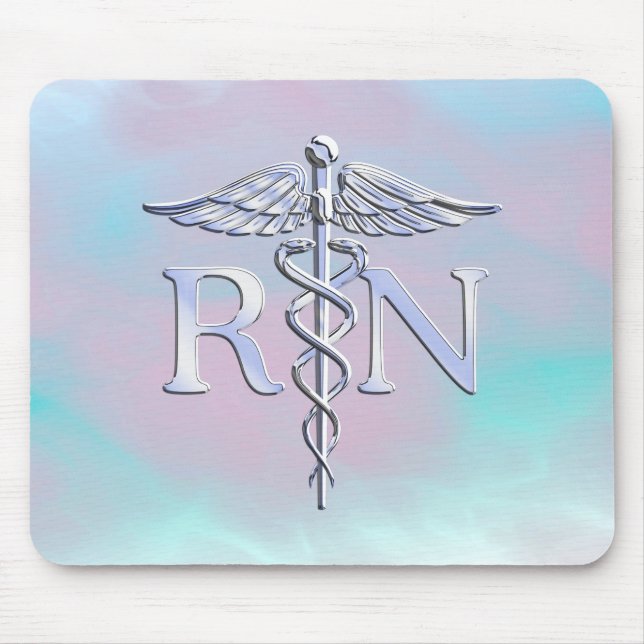 Chrome Like RN Caduceus in Mother Pearl Style Mouse Pad (Front)