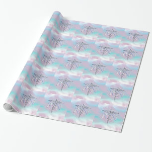 Chrome Like RN Caduceus in Mother Pearl Style Wrapping Paper