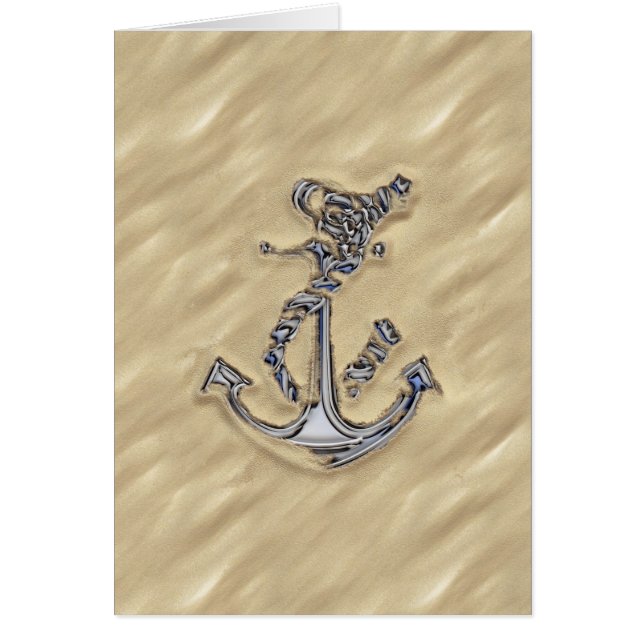 Chrome Like Rope Anchor in the Sand (Front)