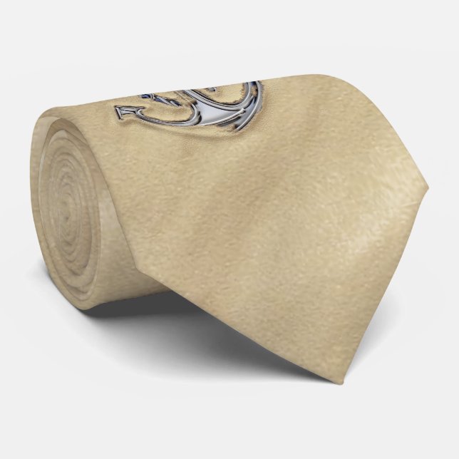 Chrome like Rope Anchor in the Sand Tie (Rolled)