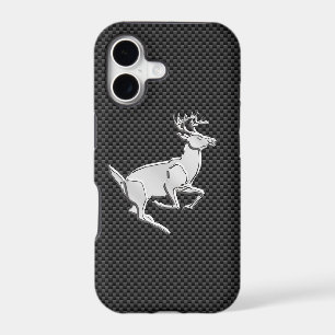 Chrome Like Running Buck on Carbon Fibre Print
