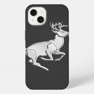 Chrome Like Running Buck on Carbon Fibre Print iPhone Case