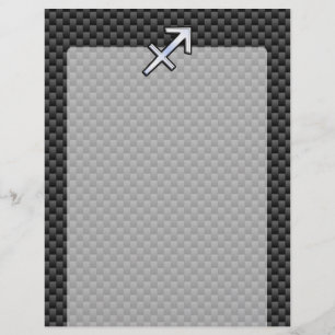 Chrome Like Sagittarius Sign Carbon Fibre Print