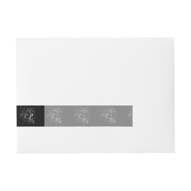 Chrome like Sagittarius Zodiac Sign on Hevelius Wraparound Address Label (Front)