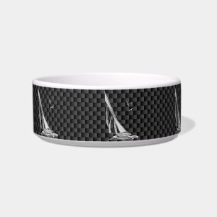 Chrome Like Sailboat on Carbon Fibre Bowl