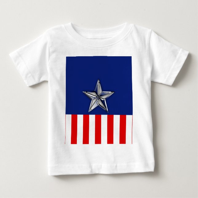 Chrome Like Star on Festive Patriotic Colours Baby T-Shirt (Front)