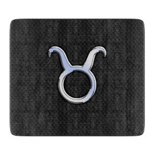 Chrome Like Taurus Zodiac Sign Decor Cutting Board