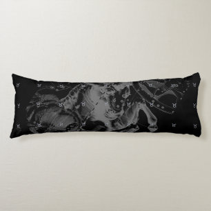 Chrome like Taurus Zodiac Sign on Hevelius Body Cushion