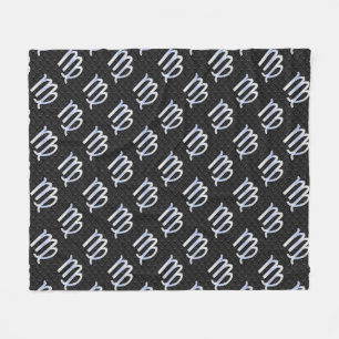 Chrome Like Virgo Zodiac Sign on snake skin Fleece Blanket