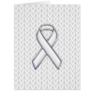 Chrome Like White Knit Ribbon Awareness Print