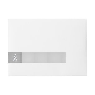 Chrome Like White Ribbon Awareness Carbon Fibre Wraparound Address Label