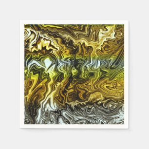 Chrome Liquid Metallic Gold Silver Cool Party Napkin
