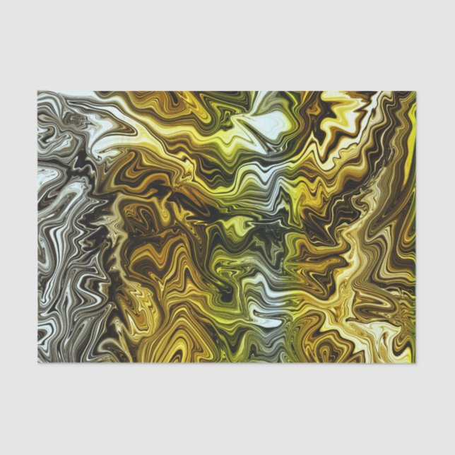 Chrome Liquid Metallic Gold Silver Cool Party Tissue Paper (Front)