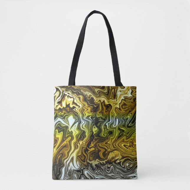 Chrome Liquid Metallic Gold Silver Cool Tote Bag (Front)
