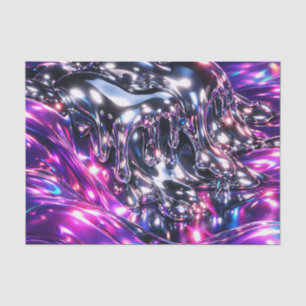 Chrome Liquid Purple Abstract Tissue Paper