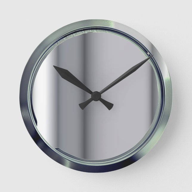 Chrome metal design round clock (Front)