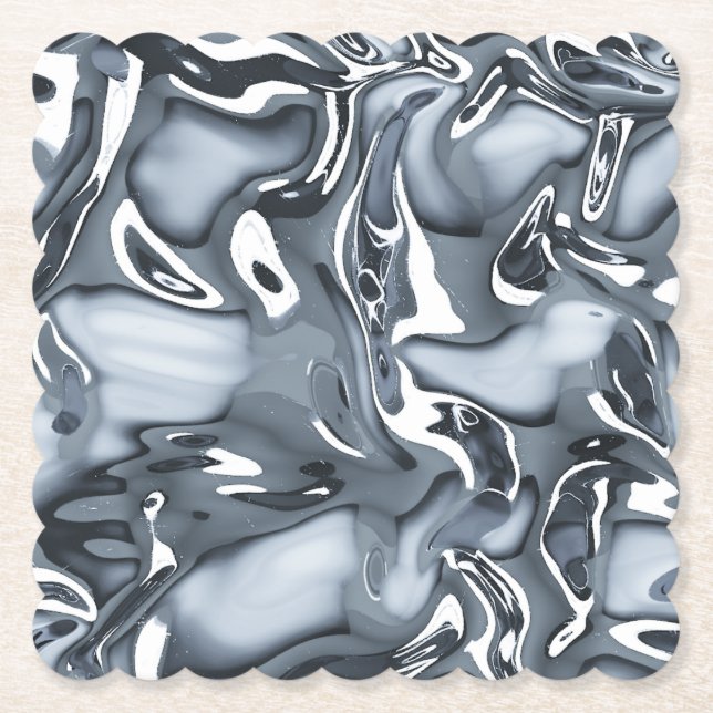 Chrome Metallic Flow Paper Coaster (Front)