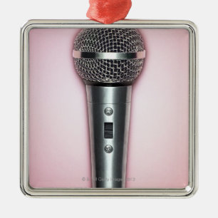 Chrome Microphone Metal Tree Decoration