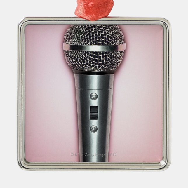 Chrome Microphone Metal Tree Decoration (Front)