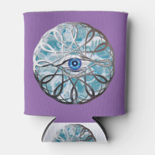 Chrome Mystical Eye Design Can Cooler